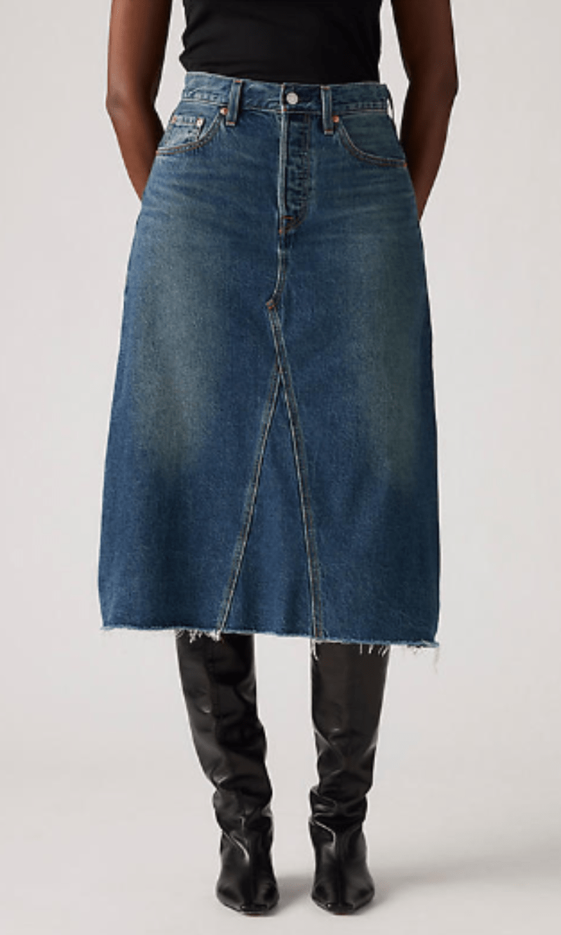 Levi Womens Shorts- Skirts - Dresses 26 / Hinged Heart Levi Skirt Womens HR A-Line Decon