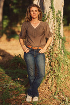 Lime and Soda Collective Womens Shirts 06 / Driftwood Lime & Soda Blouse Womens Tess
