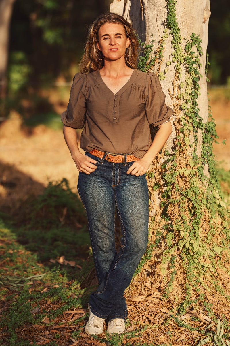 Lime and Soda Collective Womens Shirts 06 / Driftwood Lime & Soda Blouse Womens Tess
