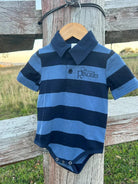 Little Ringers Baby Cowkids 0-03 Months / Blue/Navy Little Ringers Polo Romper