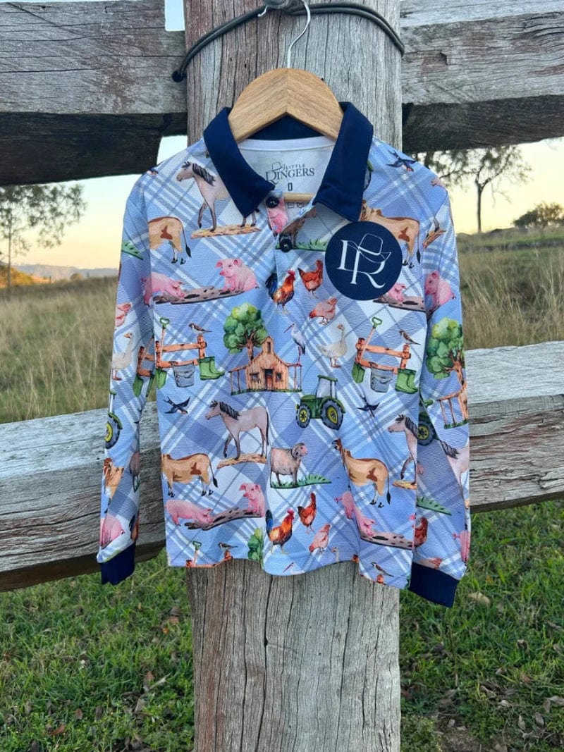 Little Ringers Baby Cowkids 0 / Blue Little Ringers Sun Shirt Farmyard