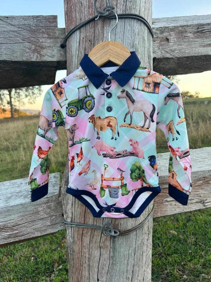 Little Ringers Baby Cowkids 0 / Pink Little Ringers Romper Farmyard