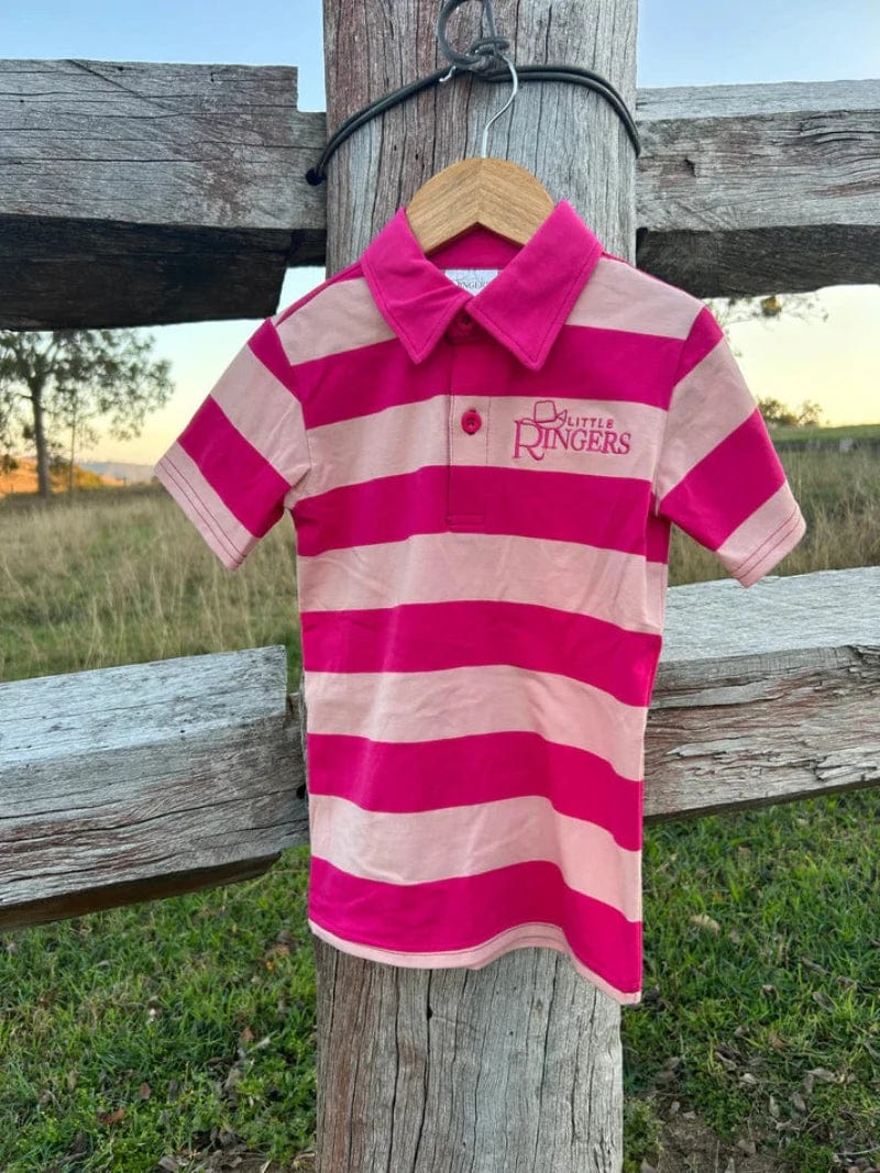 Little Ringers Baby Cowkids 02 / Dark Pink/Light Pink Little Ringers Polo Shirt