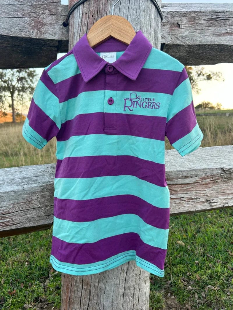 Little Ringers Baby Cowkids 02 / Purple/Aqua Little Ringers Polo Shirt