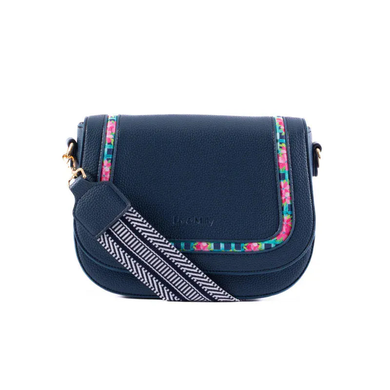 Liv and Milly Handbags - Wallets Navy/Garden Trellis Liv & Milly Handbag Miki