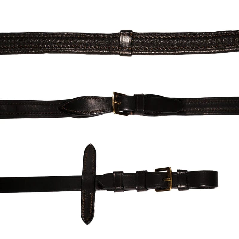 Lumiere Reins Pony / Brown Lumiere Padded Leather Reins with Brass Fittings (L7102)