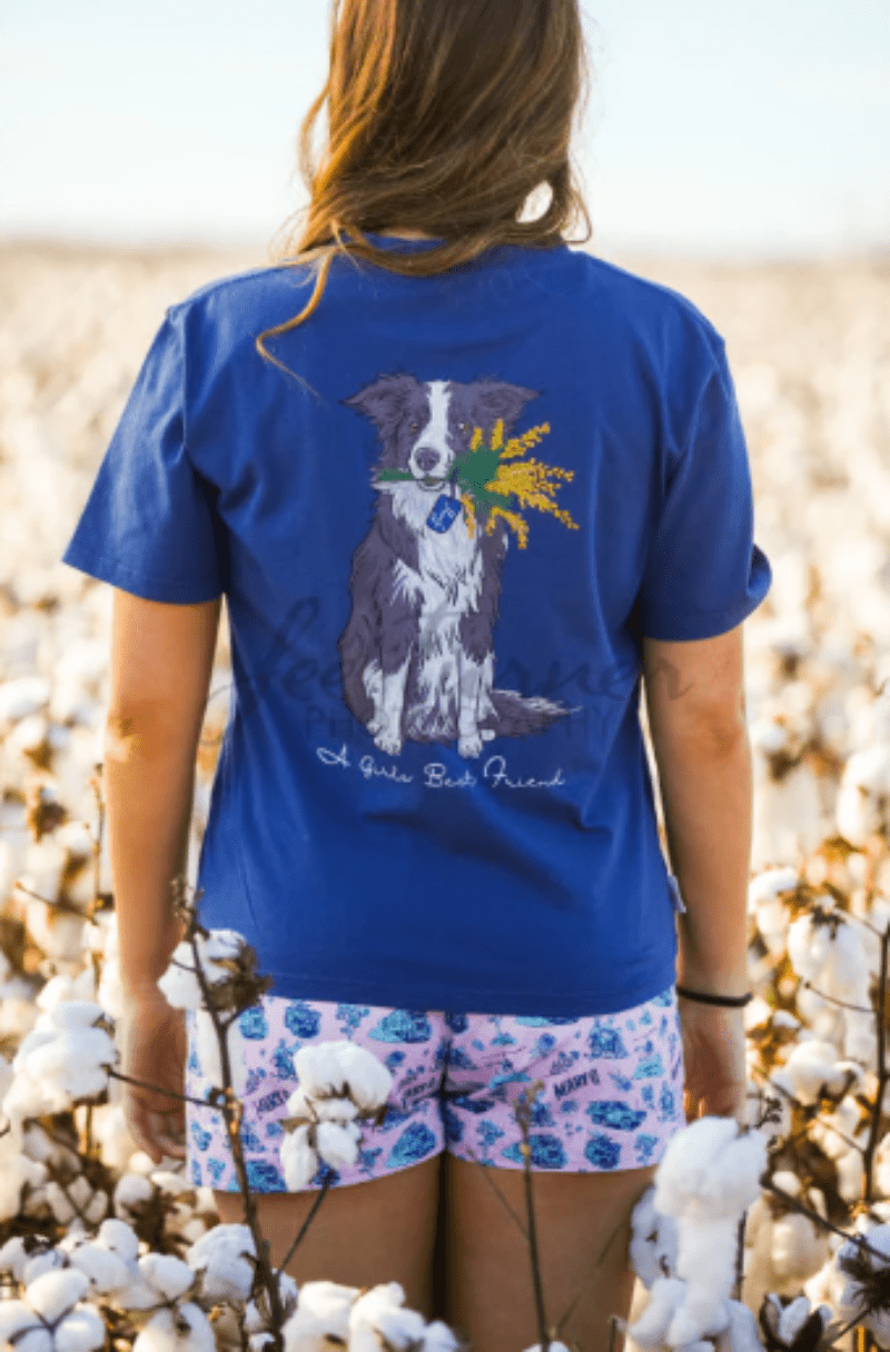 Mary G Womens Shirts 08 / Denim Mary G Tee Womens Border Collie