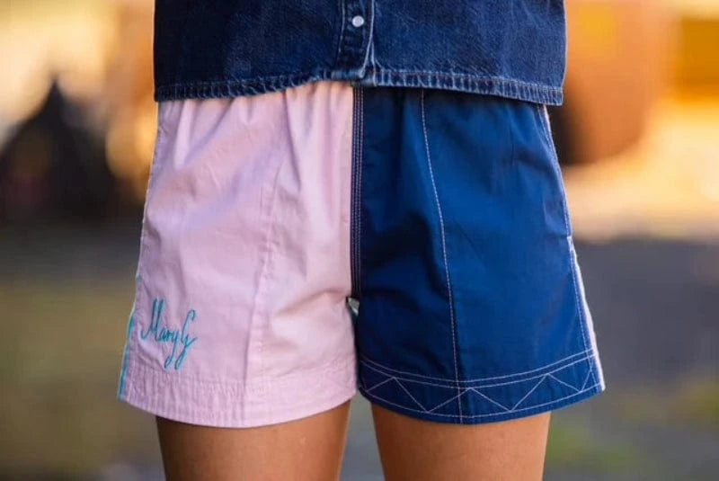 Mary G Womens Shorts- Skirts - Dresses 08 / Pale Pink/Denim/Sky Blue Mary G Shorts Womens Classic Harlequin