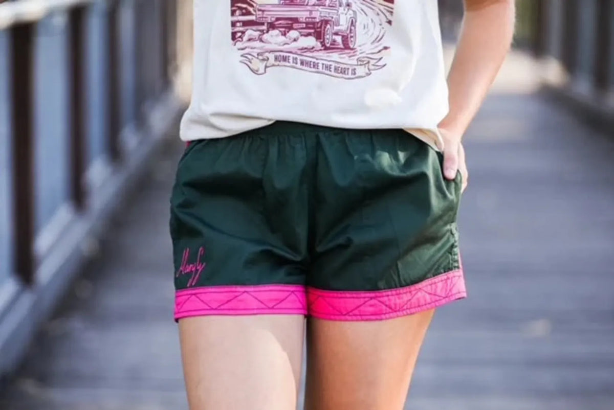 Mary G Womens Shorts- Skirts - Dresses 12 / Heritage Green/Hot Pink Mary G Shorts Womens Classic