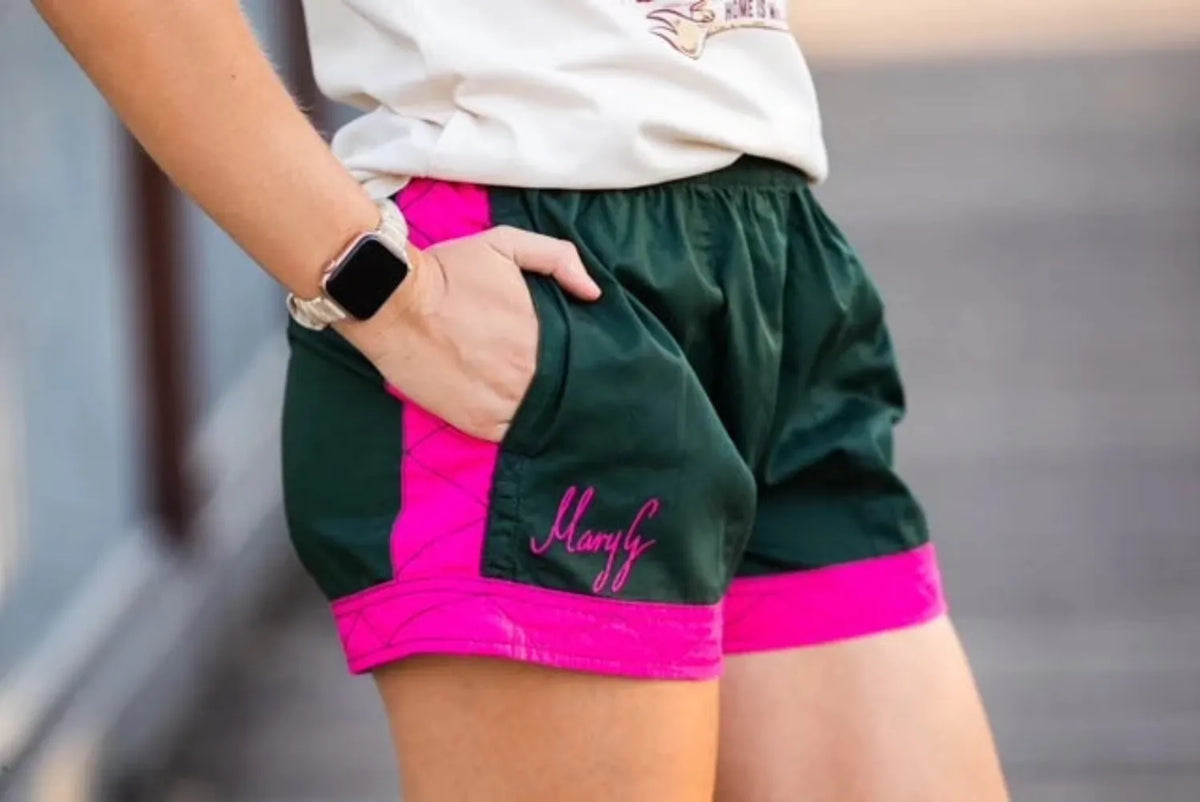 Mary G Womens Shorts- Skirts - Dresses 12 / Heritage Green/Hot Pink Mary G Shorts Womens Classic