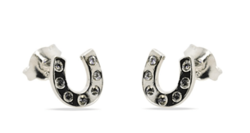 MCJ Jewellery MCJ Earrings Sterling Silver Horseshoe Studs with CZ