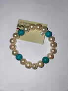 MCJ Jewellery MCJ Jewellery Bracelet Pearl & Turquoise Stretch