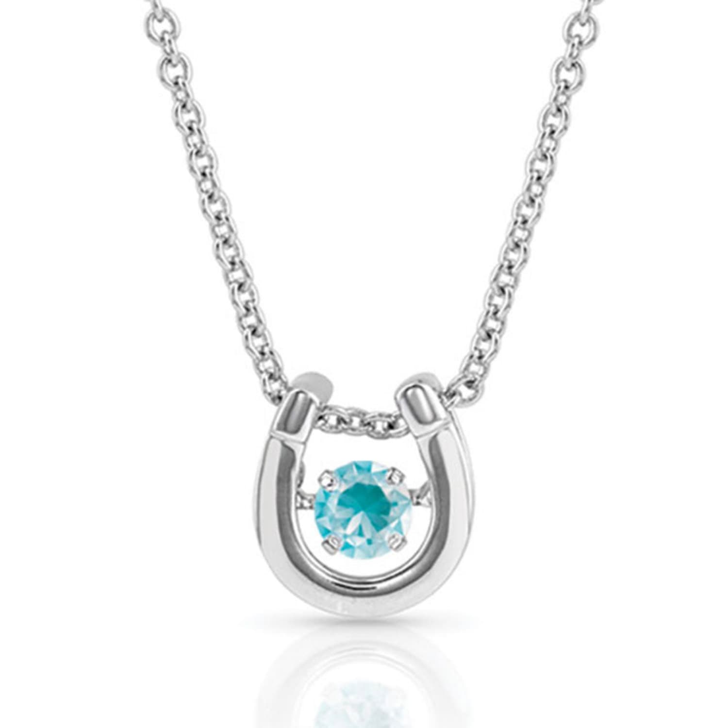 Montana Silversmiths Jewellery December Montana Silversmiths Necklace Horseshoe with Birthstone