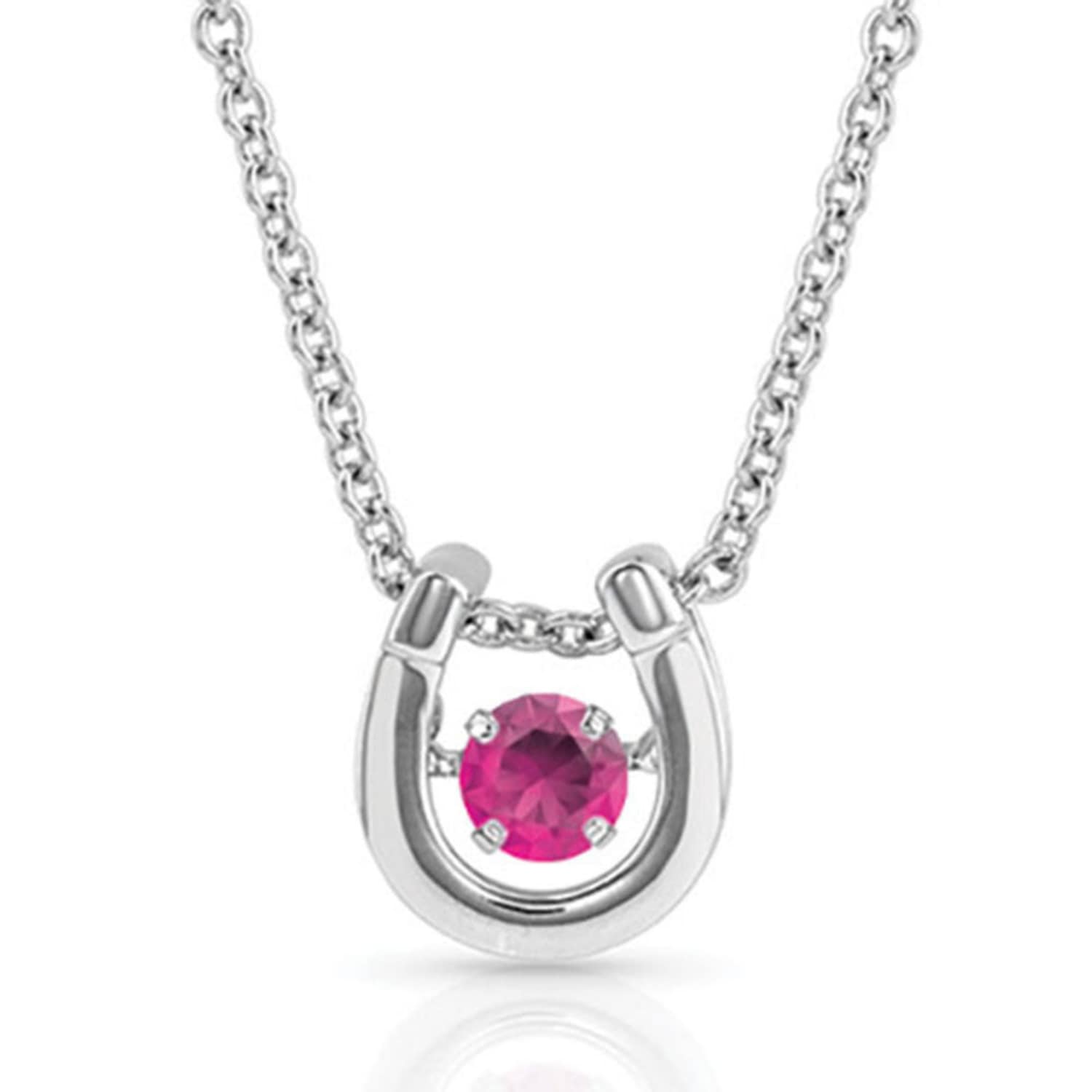 Montana Silversmiths Jewellery July Montana Silversmiths Necklace Horseshoe with Birthstone