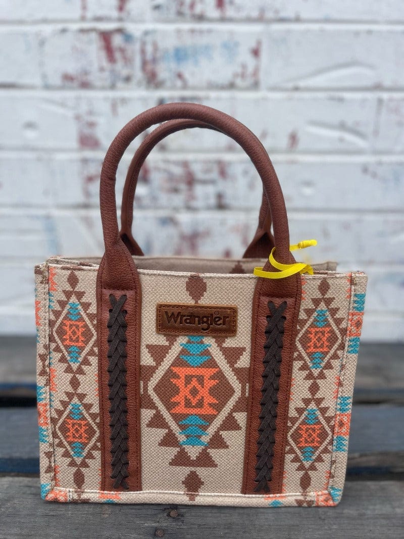 Montana West Handbags & Wallets Tan Wrangler Southwestern Print Small Crossbody/Tote Tan