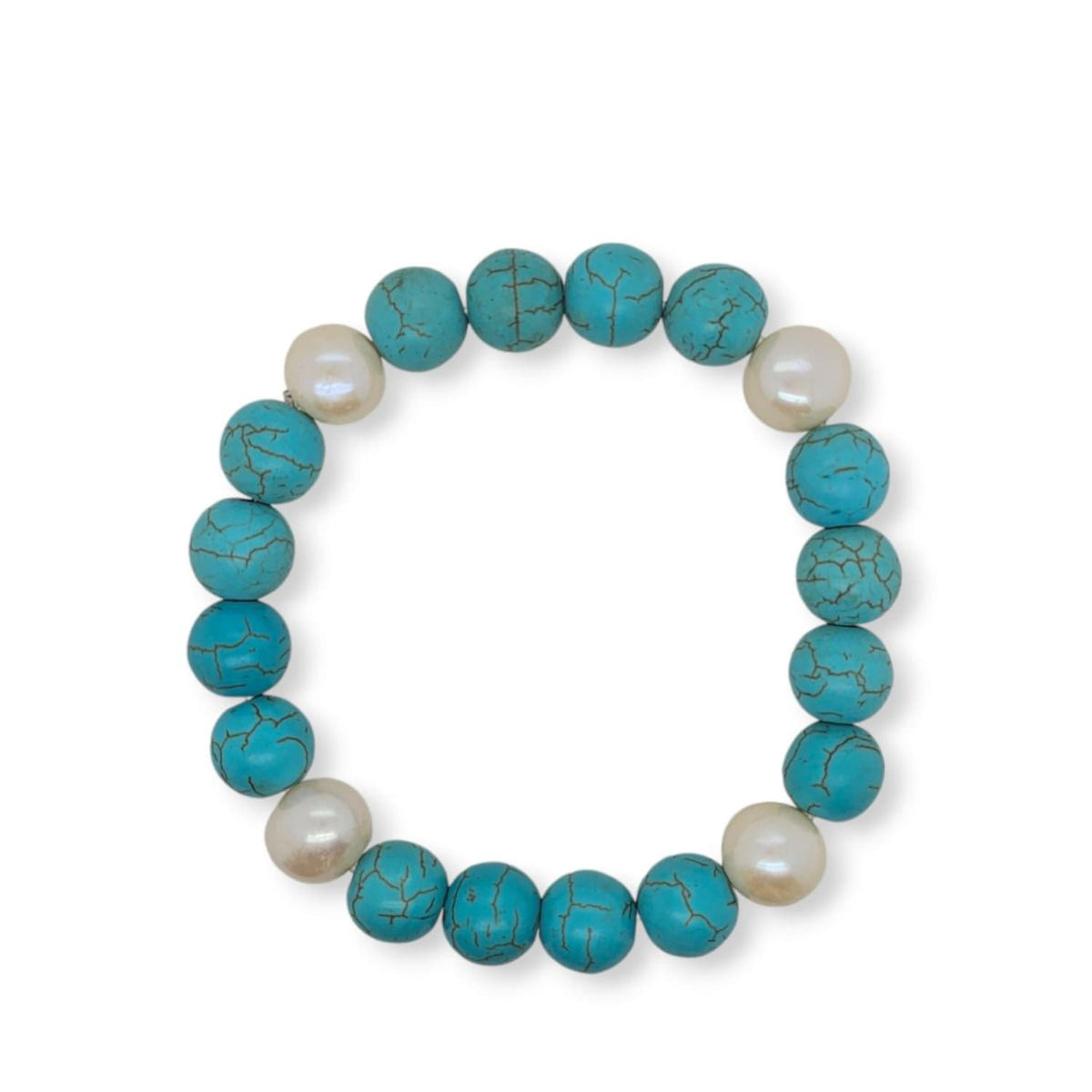 Mountain Creek Jewellery Jewellery Bracelet Turquoise & Pearl Stretch
