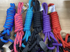 Nungar Knots Reins 2m / Black Nungar Knots Split Reins with Slobber Straps