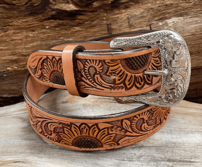Outback King Womens Belts 32in Outback King Belt Womens Sunflower