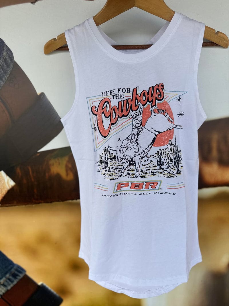 PBR Womens Shirts PBR Tank Top Womens Here for the Cowboys