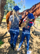 Peter Williams Kids Jodhpurs & Breeches Peter Williams Tights Youth Blue Butterfly (PWTIGHTSFLYY)