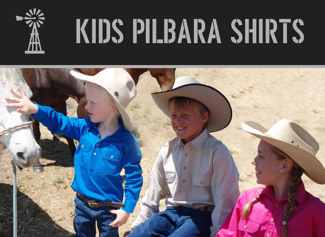 Pilbara Kids Shirts Pilbara Shirt Kids Half Button (RM400CF)