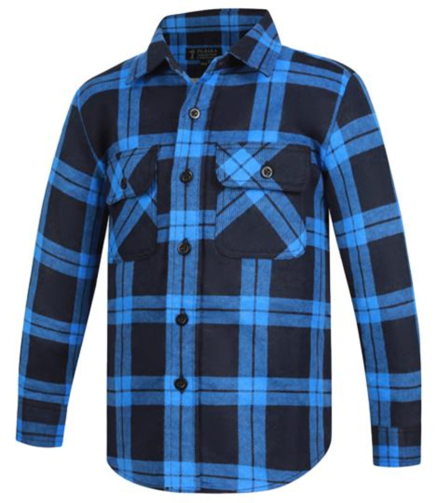Pilbara Kids Shirts Y 0 / Royal Blue/Navy Pilbara Shirt Kids Flannelette Full Button