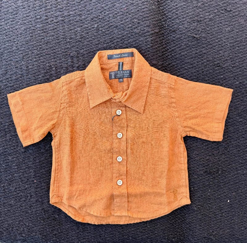 Pilbara Kids Shirts Y 0 / Terracotta Pilbara Shirt Kids Linen
