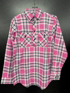 Pilbara Kids Shirts Y0 / Pink/Navy/White Pilbara Shirt Kids Flannelette