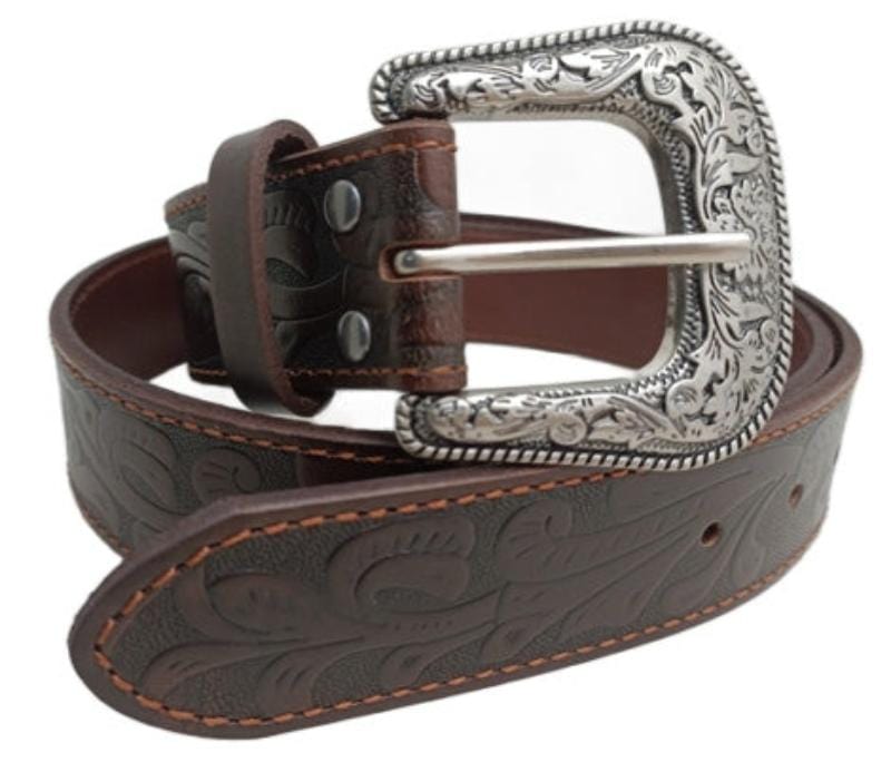 Pilbara Mens Belts Pilbara Belt Western Dress Buckle Tooled