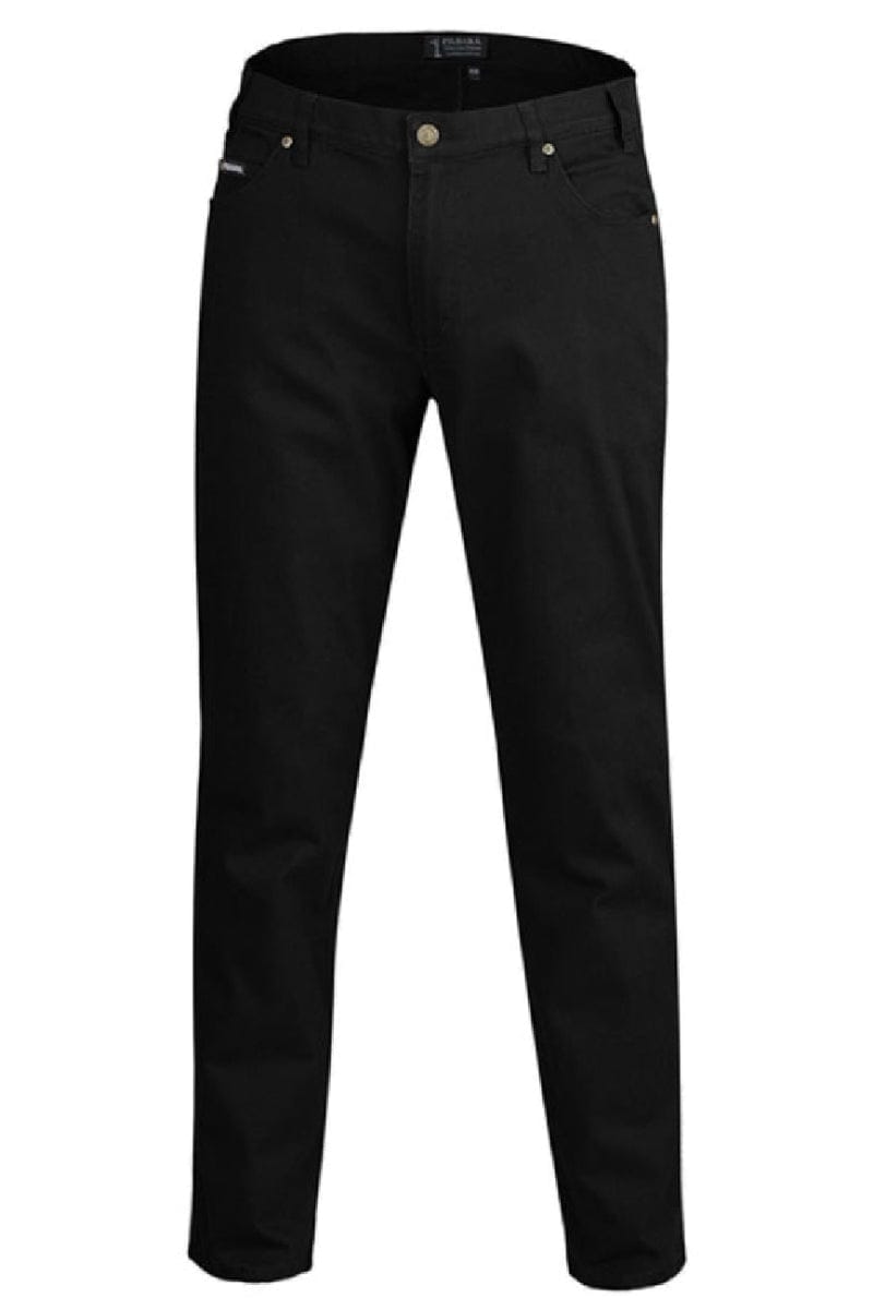 Pilbara Mens Jeans 32R / Black Pilbara Jeans Men Cotton Stretch Black