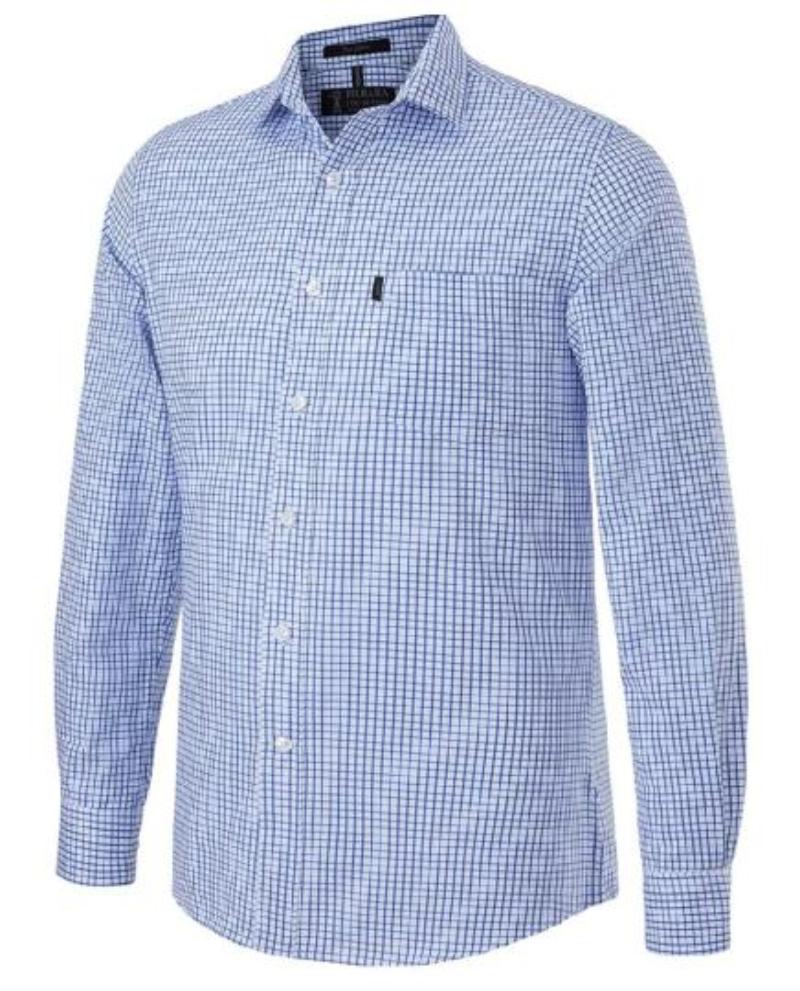 Pilbara Mens Shirts S / Blue/White Pilbara Shirt Mens Single Pocket Check