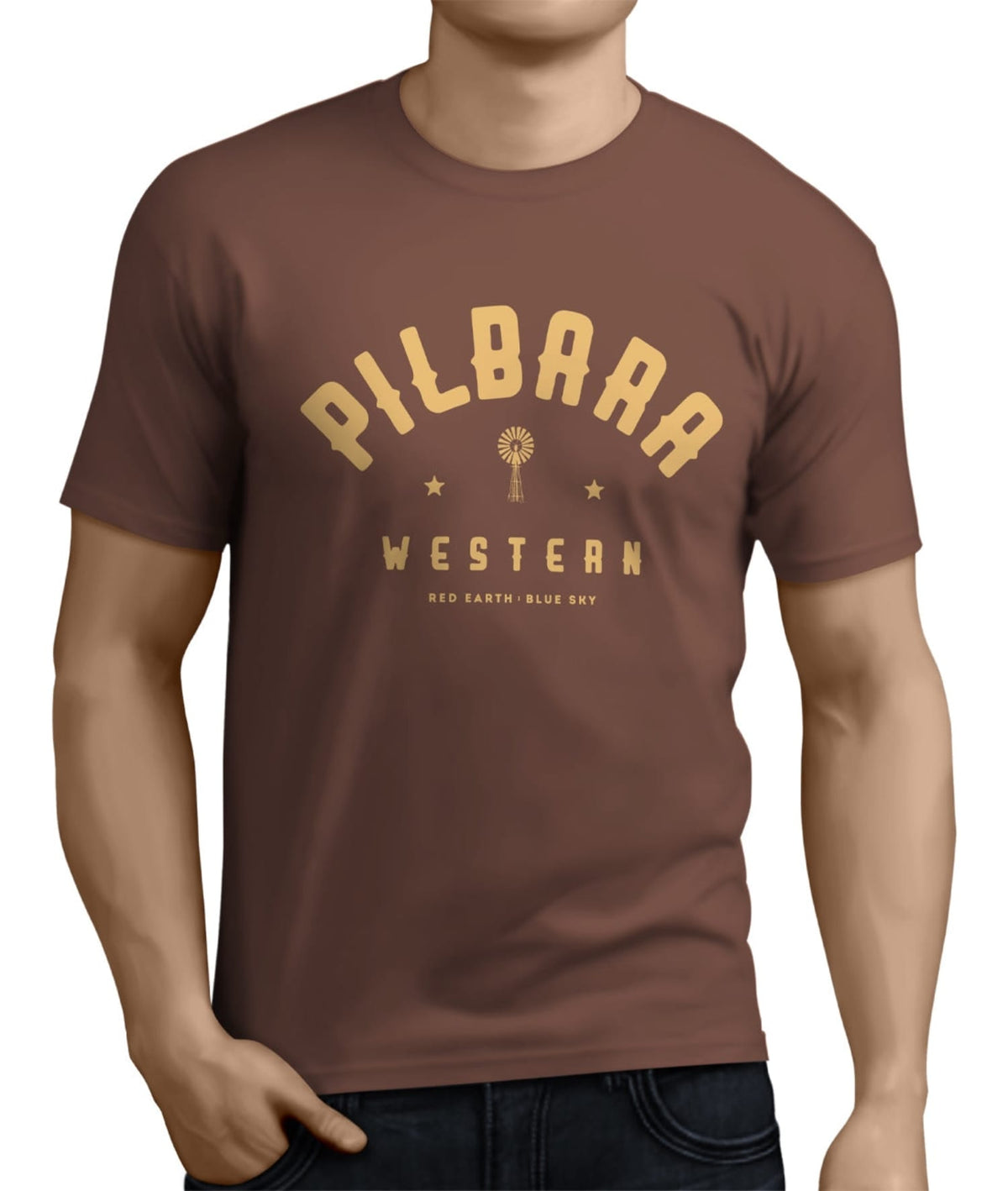 Pilbara Mens Shirts S / Brown Pilbara Tee Mens Classic Fit