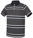 Pilbara Mens Shirts S / Charcoal/White/Navy Pilbara Polo Mens Striped Pocket