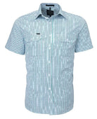 Pilbara Mens Shirts S / Emerald/Navy/White Pilbara Shirt Mens Double Pocket