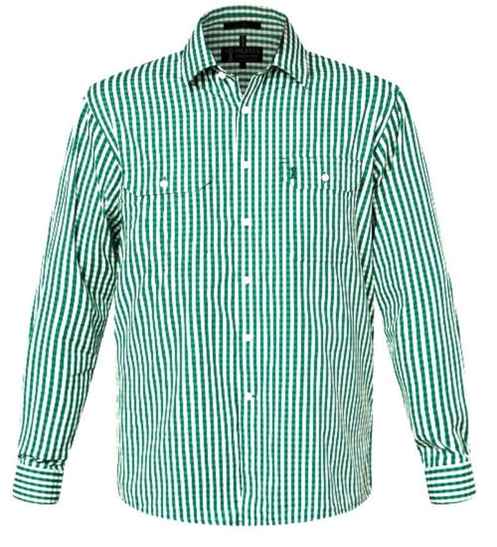 Pilbara Mens Shirts S / Emerald/White Pilbara Shirt Mens Check (RMPC004)