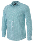 Pilbara Mens Shirts S / Emerald/White Pilbara Shirt Mens Single Pocket Check