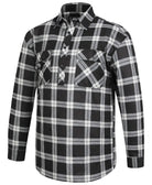 Pilbara Mens Shirts S / Grey/Black Pilbara Shirt Mens Flannelette Half Button