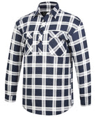 Pilbara Mens Shirts S / Navy/White Pilbara Shirt Mens Flannelette Half Button