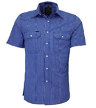 Pilbara Mens Shirts S / Royal/White Pilbara Shirt Mens Double Pocket Check