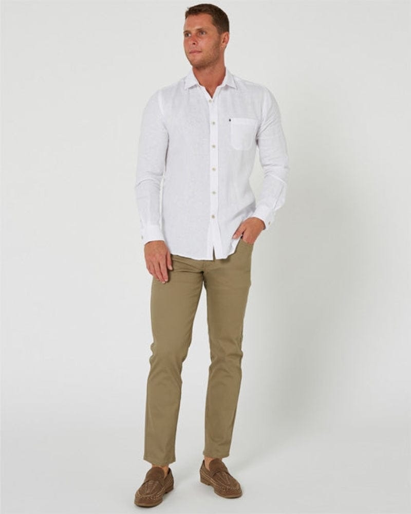 Pilbara Mens Shirts S / White Pilbara Shirt Mens Linen