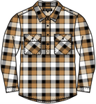 Pilbara Mens Shirts XS / Brown/Black/White Pilbara Shirt Mens Flannelette Half Button