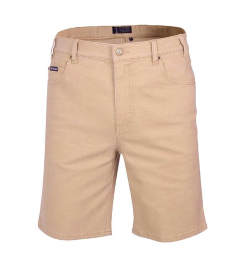 Pilbara Mens Shorts 32in / Wheat Pilbara Short Mens Cotton Stretch