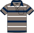 Pilbara Mens Tops S / Wood/Navy/White Pilbara Polo Mens Striped Pocket (RMPC098)