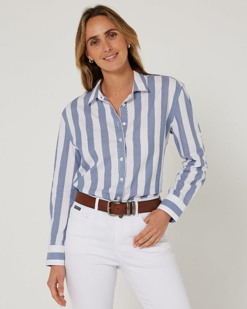 Pilbara Womens Shirts 08 / Chambray/White Pilbara Womens Shirt Jacquelin Classic Cotton
