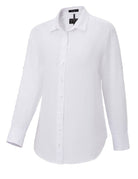 Pilbara Womens Shirts 08 / White Pilbara Shirt Womens Linen Swiss Tab