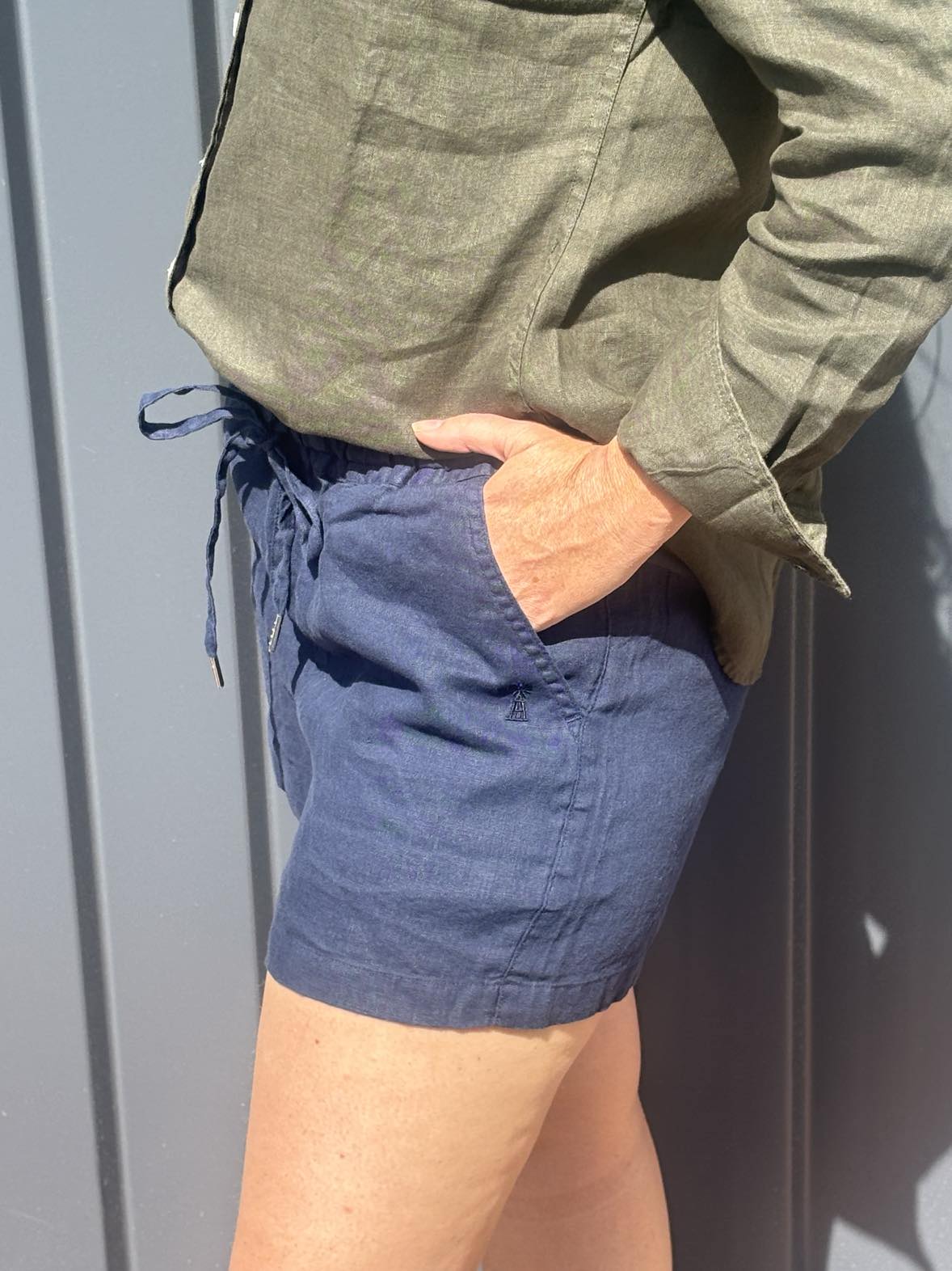 Pilbara Womens Shorts, Skirts & Dresses 08 / Navy Pilbara Shorts Womens Linen