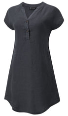 Pilbara Womens Shorts- Skirts - Dresses L 18-20 / Charcoal Pilbara Dress Womens Alina Linen Cap Sleeve