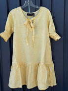 Pilbara Womens Shorts- Skirts - Dresses L 18-20 / Daisy Pilbara Dress Womens Linen 3/4 Sleeve