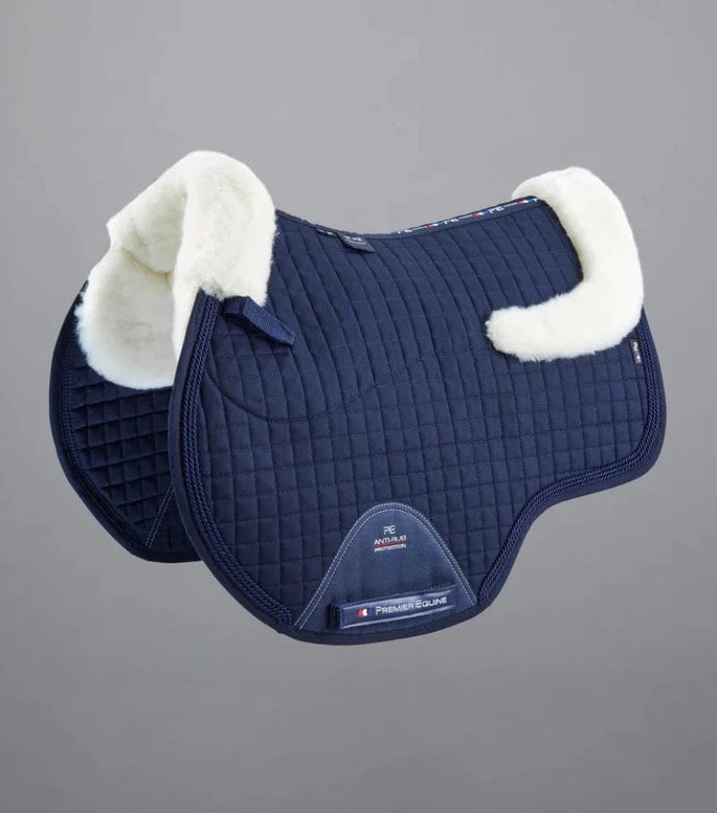 Premier Equine Saddle Pads English Full / Navy/Natural Premier Equine Close Contact Merino Wool Jump Saddle Pad (3011)