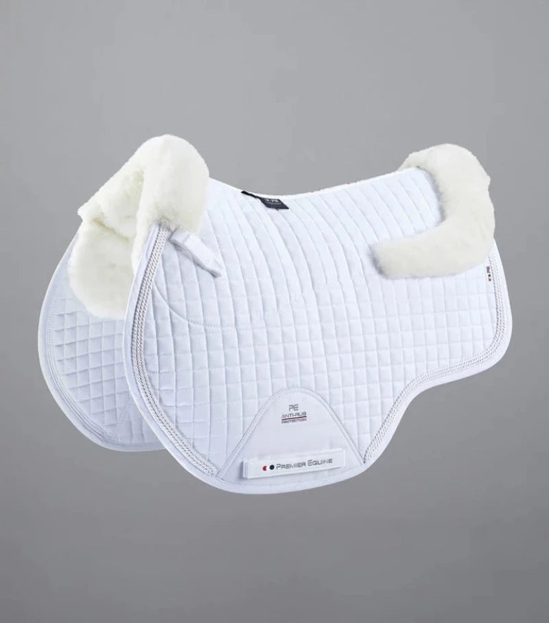 Premier Equine Saddle Pads English Full / White/Natural Premier Equine Close Contact Merino Wool Jump Saddle Pad (3011)